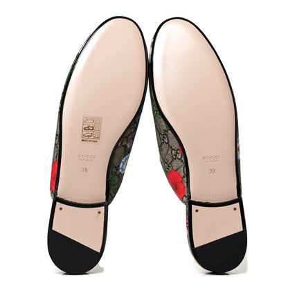 Gucci GG Supreme Monogram Flora Womens Princetown Slippers 39 Beige Ebony Multicolor Rosso 5 of 9