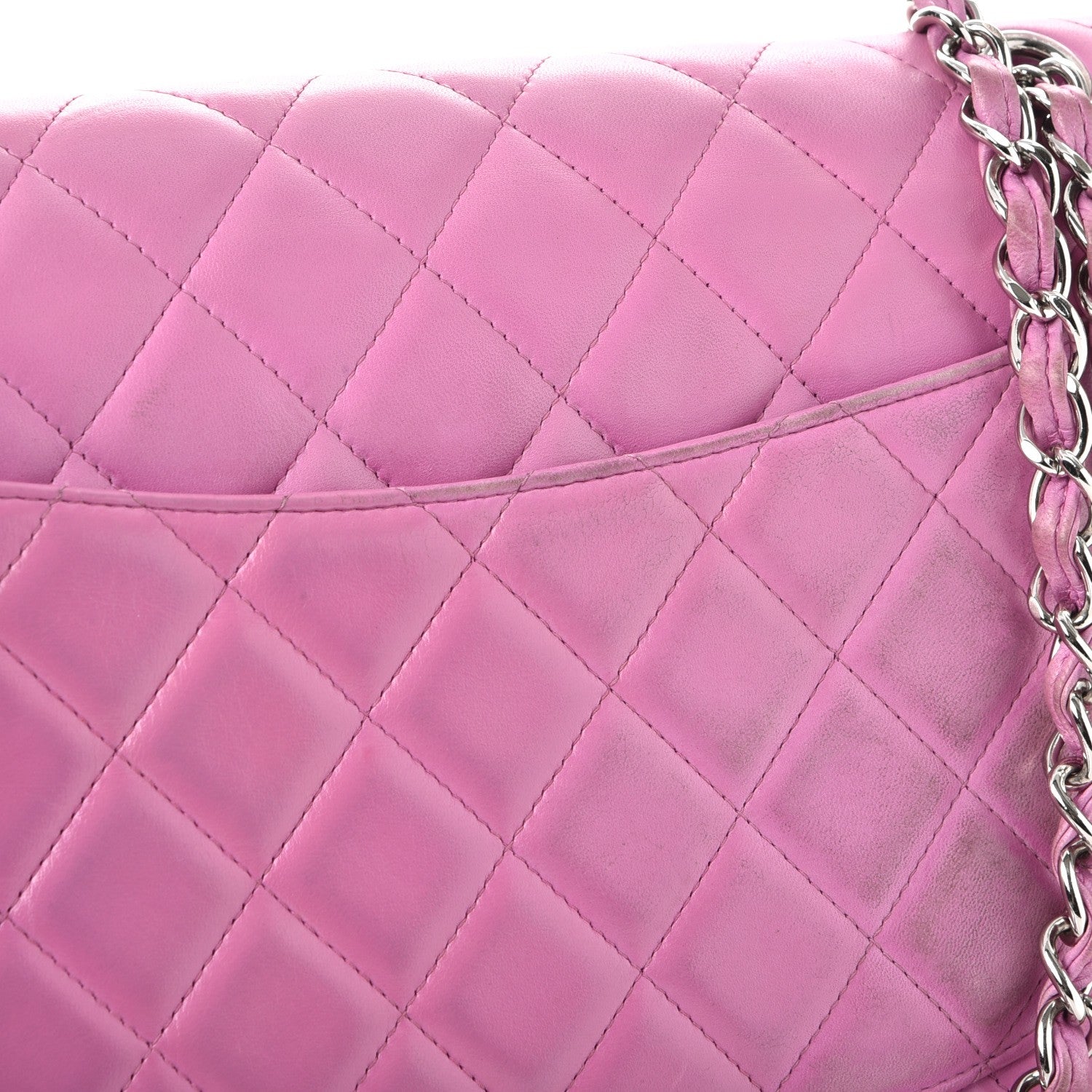 Chanel Lambskin Quilted Jumbo Double Flap Light Purple 12 of 17