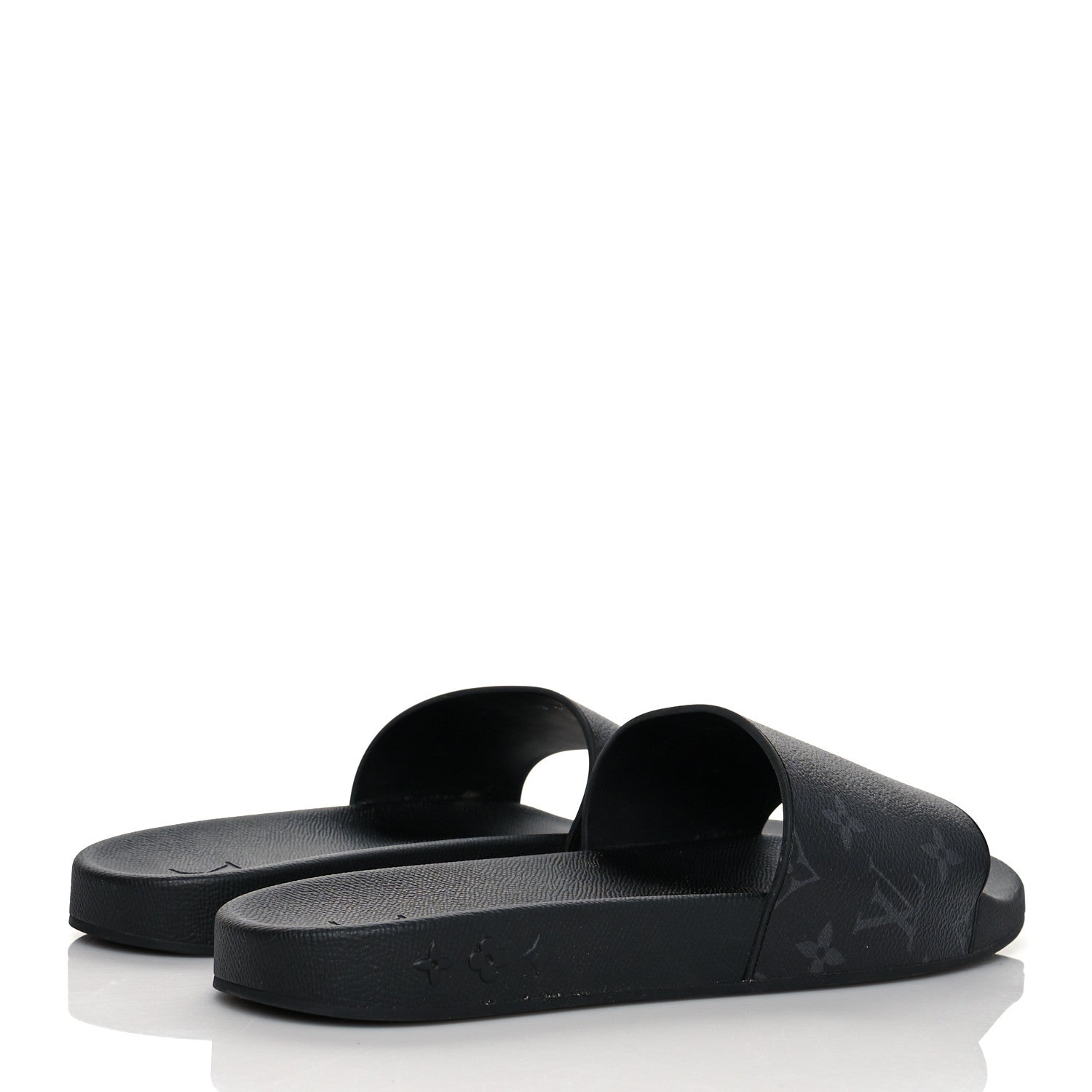 Louis Vuitton Rubber Monogram Eclipse Mens Waterfront Mules 11 Black 4 of 7