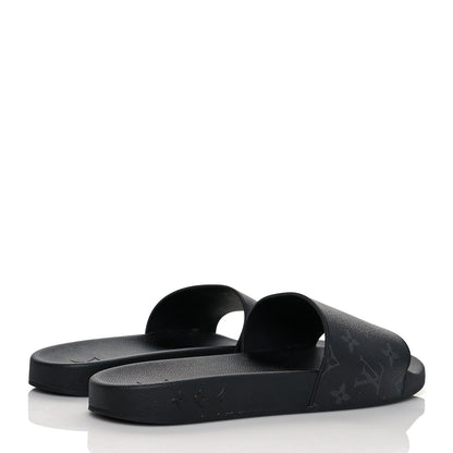 Louis Vuitton Rubber Monogram Eclipse Mens Waterfront Mules 11 Black 4 of 7
