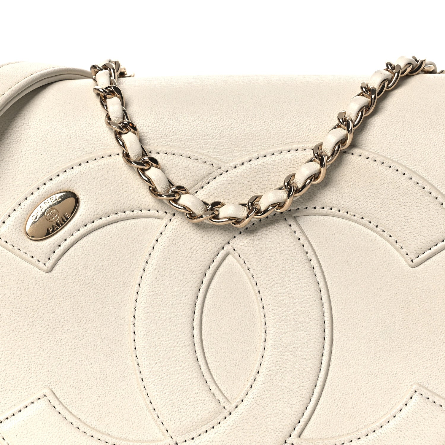 Chanel Lambskin CC Mania Flap Bag White 7 of 11