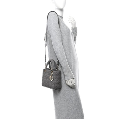 Christian Dior Lambskin Cannage Small My ABCDior Lady Dior Grey 2 of 12