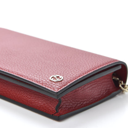 Gucci Dollar Calfskin Medium Betty Chain Wallet Red 6 of 10