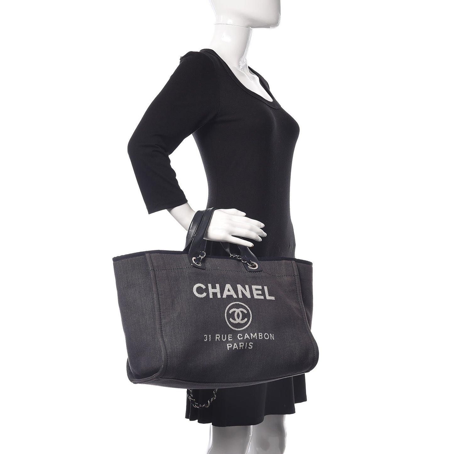 Denim Large Deauville Tote Dark Blue