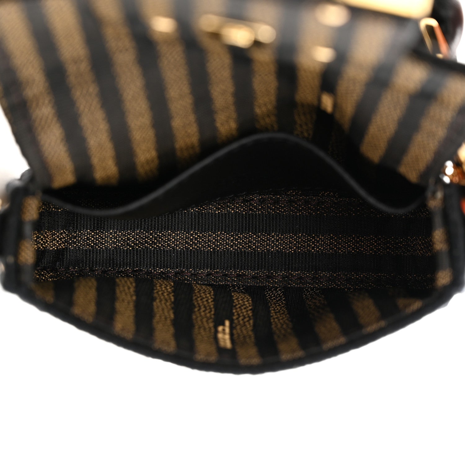 Fendi Straw Shiny Nappa Woven Nano Baguette Maxi Handle Charm Natural Black 5 of 9