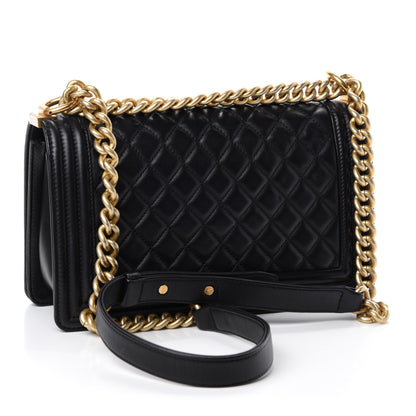 Chanel Lambskin Quilted Medium Boy Flap Black 3 of 11