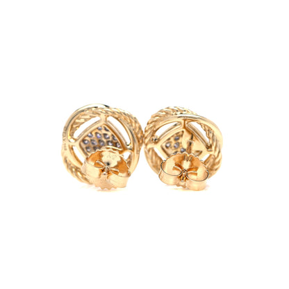 David Yurman 18K Yellow Gold Diamond 7mm Infinity Earrings 3 of 4