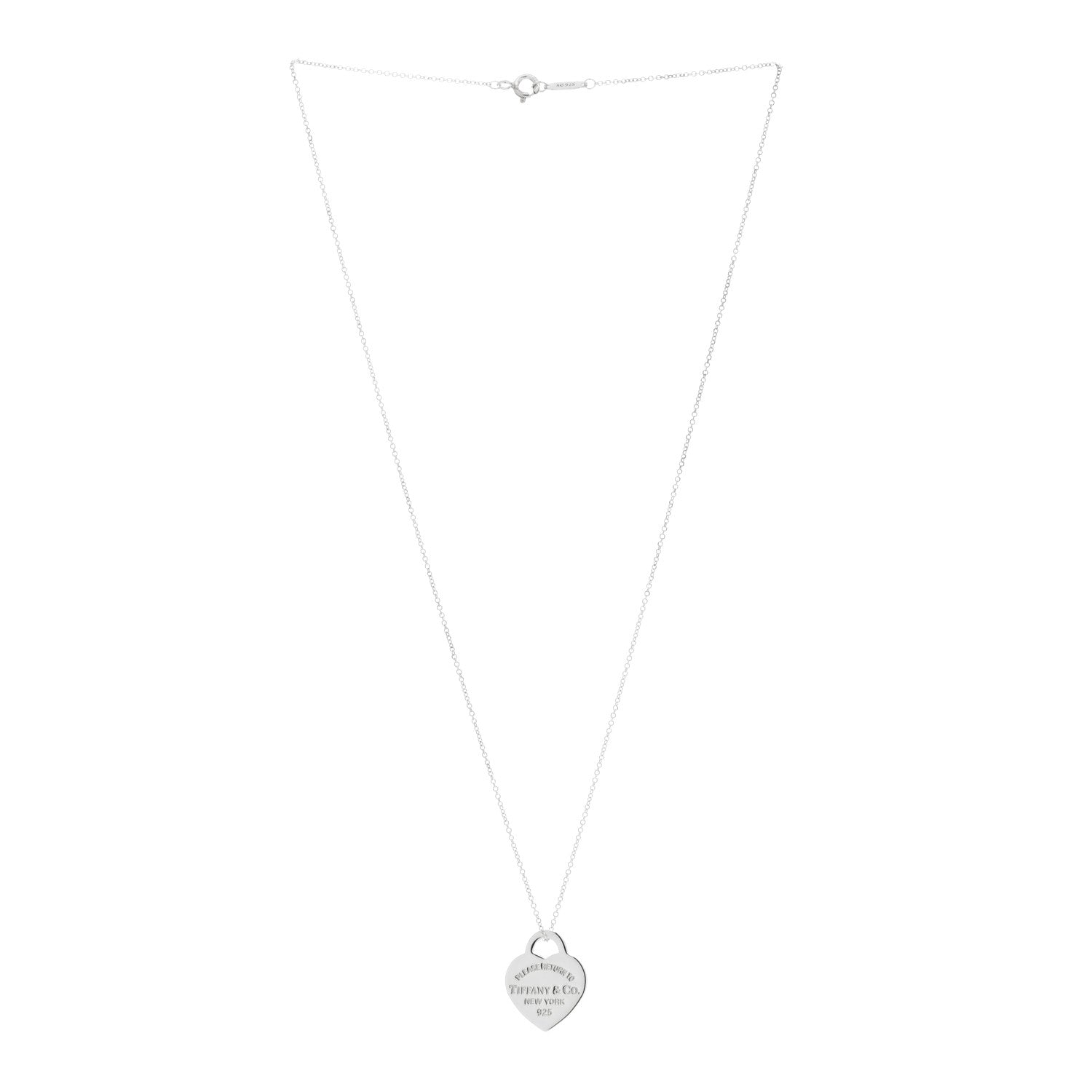 Tiffany Sterling Silver Small Return to Tiffany Heart Pendant Necklace 2 of 4