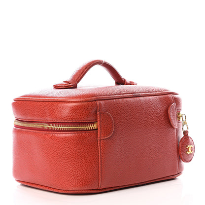 Chanel Caviar Vanity Cosmetic Case Red 2 of 12