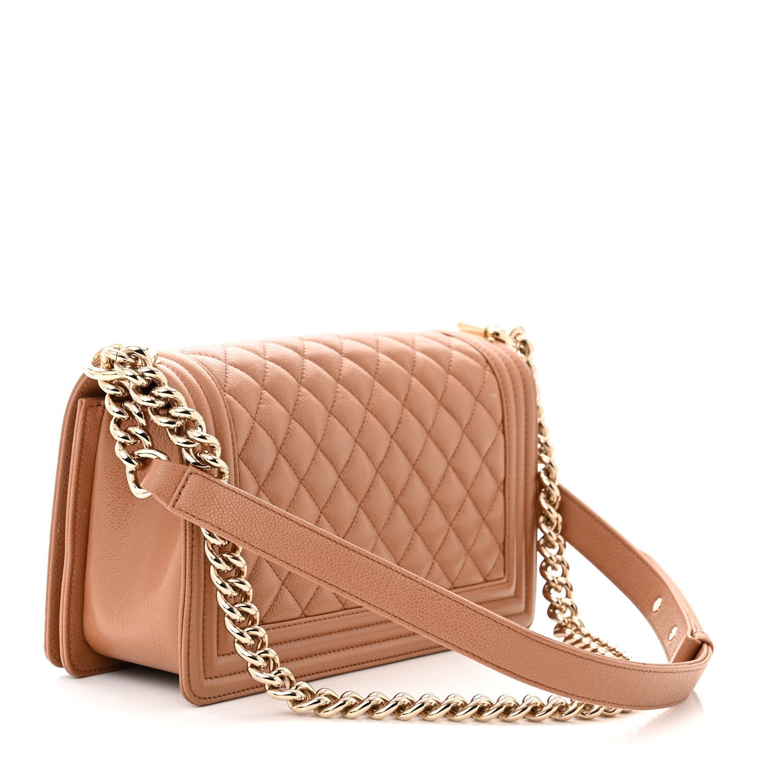 Chanel Caviar Quilted Medium Boy Flap Light Brown 3 of 11