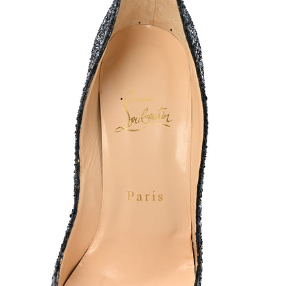 Christian Louboutin Glitter Very Prive 120 Pumps 37 Bleu Marine 7 of 9