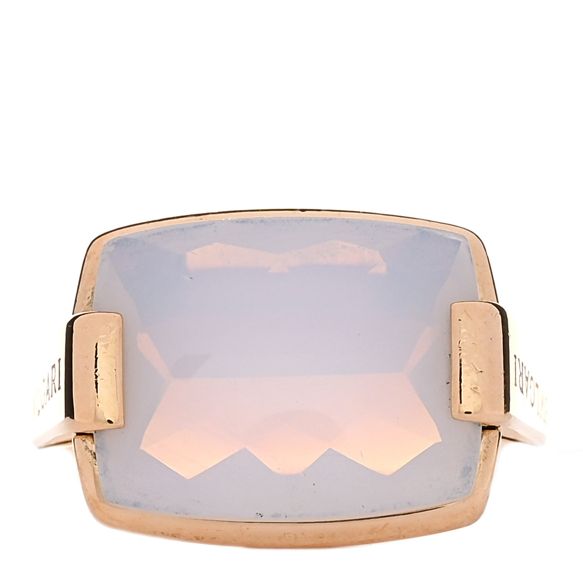 18K Yellow Gold Chalcedony BVLGARI Metropolis Ring 53 6.5