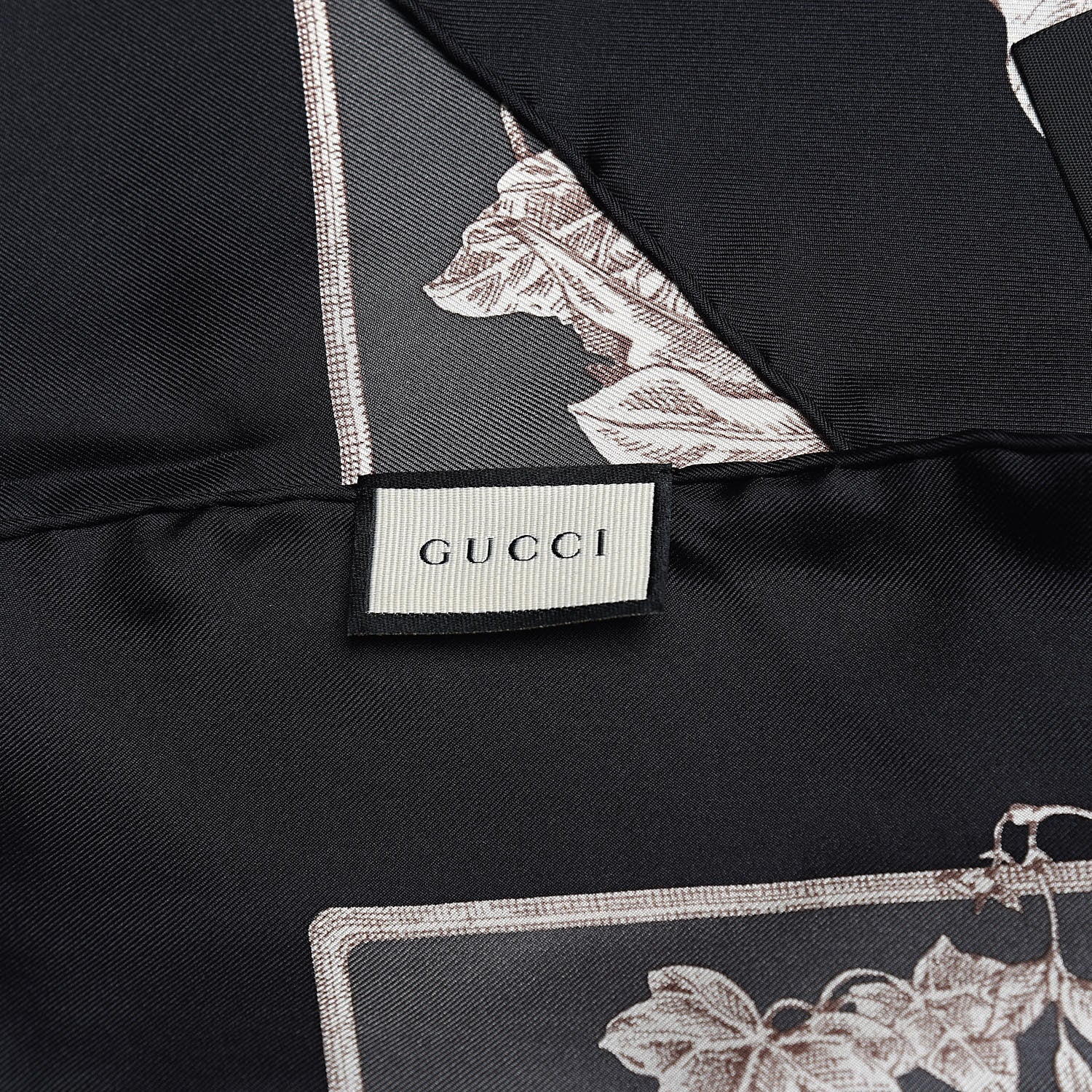 Gucci Silk Twill Wondergardenia Square Scarf Anthracite 4 of 4
