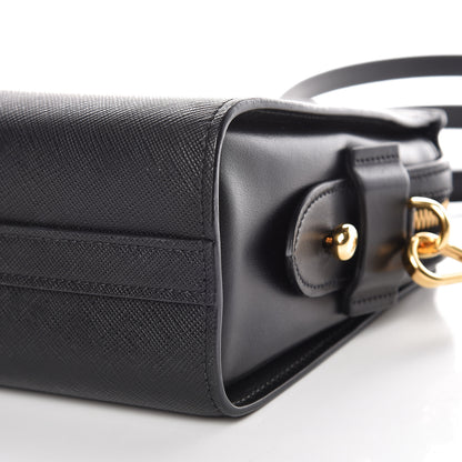 Prada Saffiano City Calfskin Esplanade Crossbody Bag Black 6 of 12
