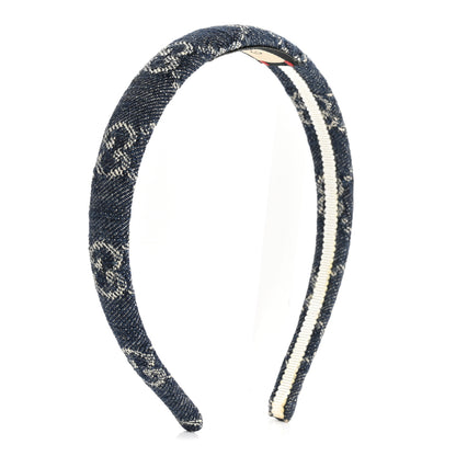Gucci Denim Monogram Headband 3 of 6