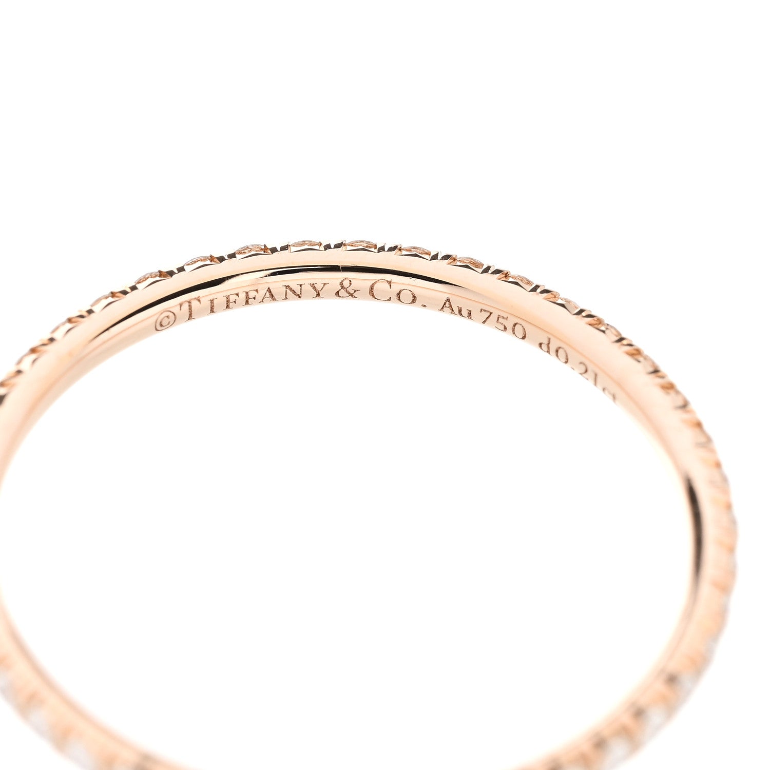Tiffany 18K Rose Gold Diamond Metro Band Ring 53 6.5 2 of 5
