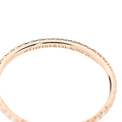 Tiffany 18K Rose Gold Diamond Metro Band Ring 53 6.5 2 of 5