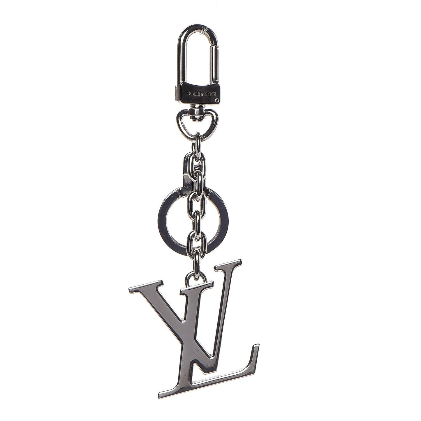 LV Facettes Bag Charm Key Holder Silver