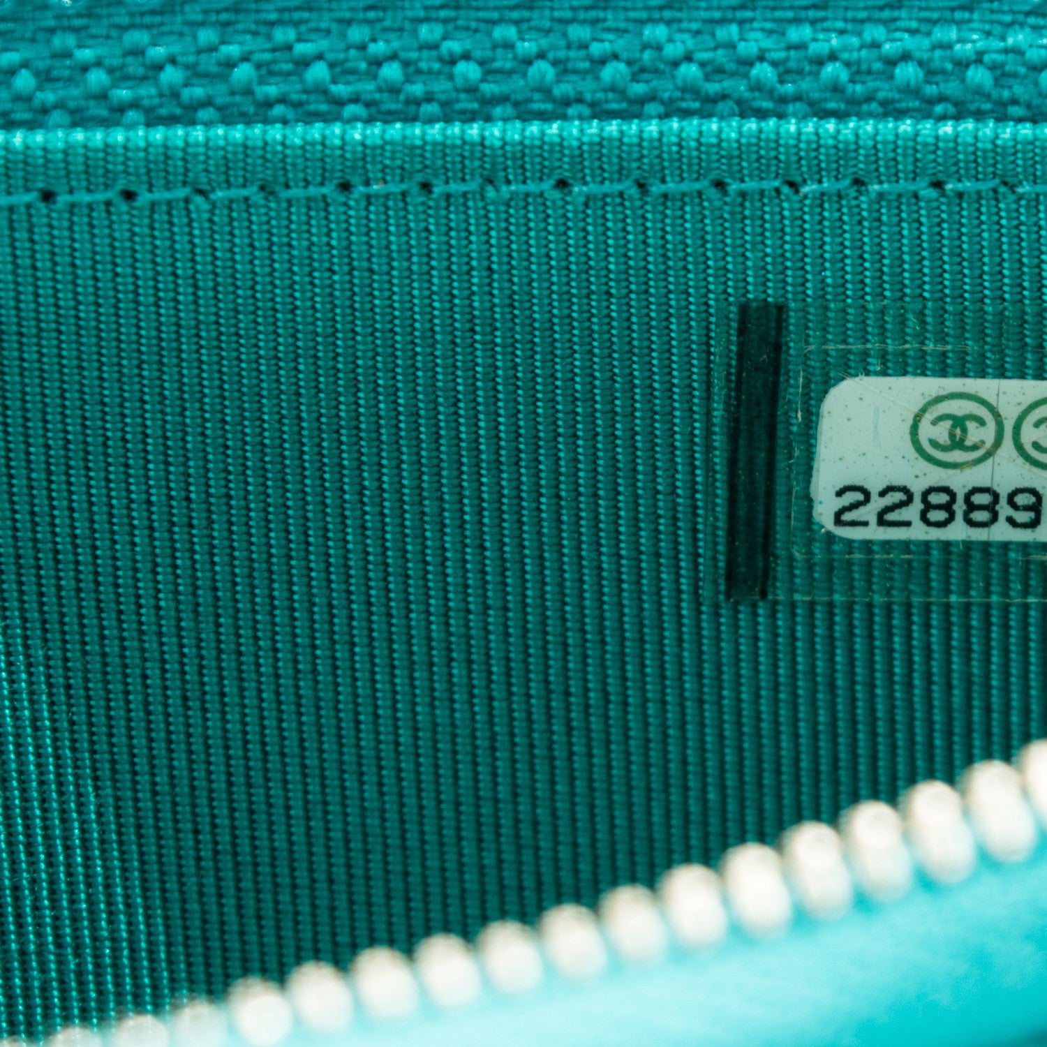 Chanel Caviar Quilted Small Zip Around Wallet Turquoise 8 of 8