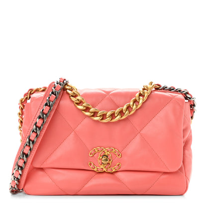 Chanel Goatskin Quilted Medium Chanel 19 Flap Pink 1 of 10