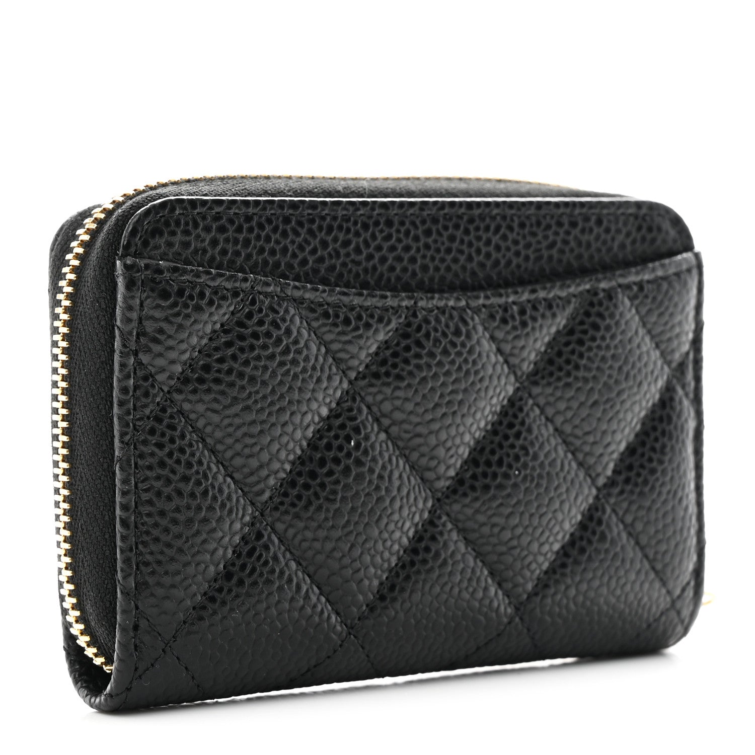 Chanel Caviar Quilted Zip Coin Purse Black 3 of 8