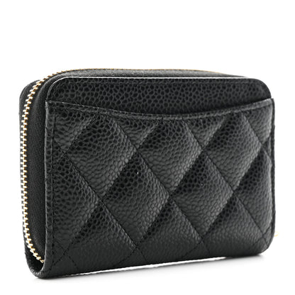 Chanel Caviar Quilted Zip Coin Purse Black 3 of 8