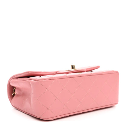 Chanel Lambskin Quilted Mini Rectangular Flap Pink 4 of 10