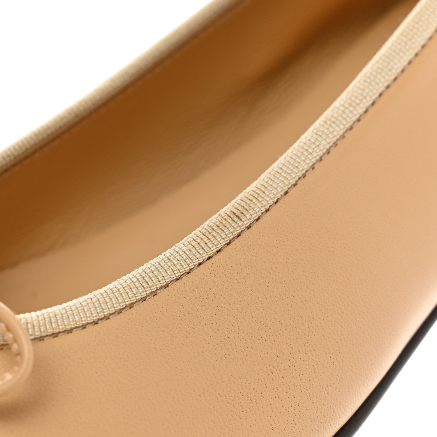Chanel Lambskin Cap Toe Ballerina Flats 39.5 Beige Black 10 of 11