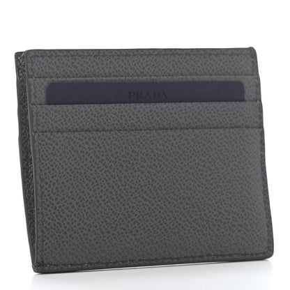 Prada Vitello Micro Grain Card Holder Mercurio Baltico 2 of 4