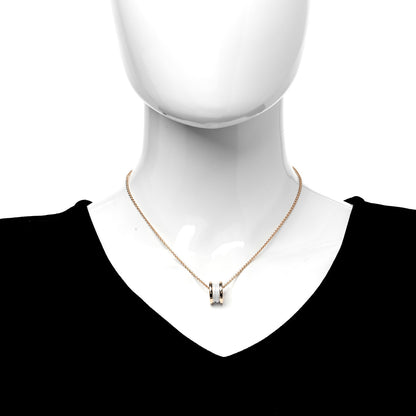Bulgari 18K Rose Gold White Ceramic B.Zero1 Pendant Necklace 2 of 6