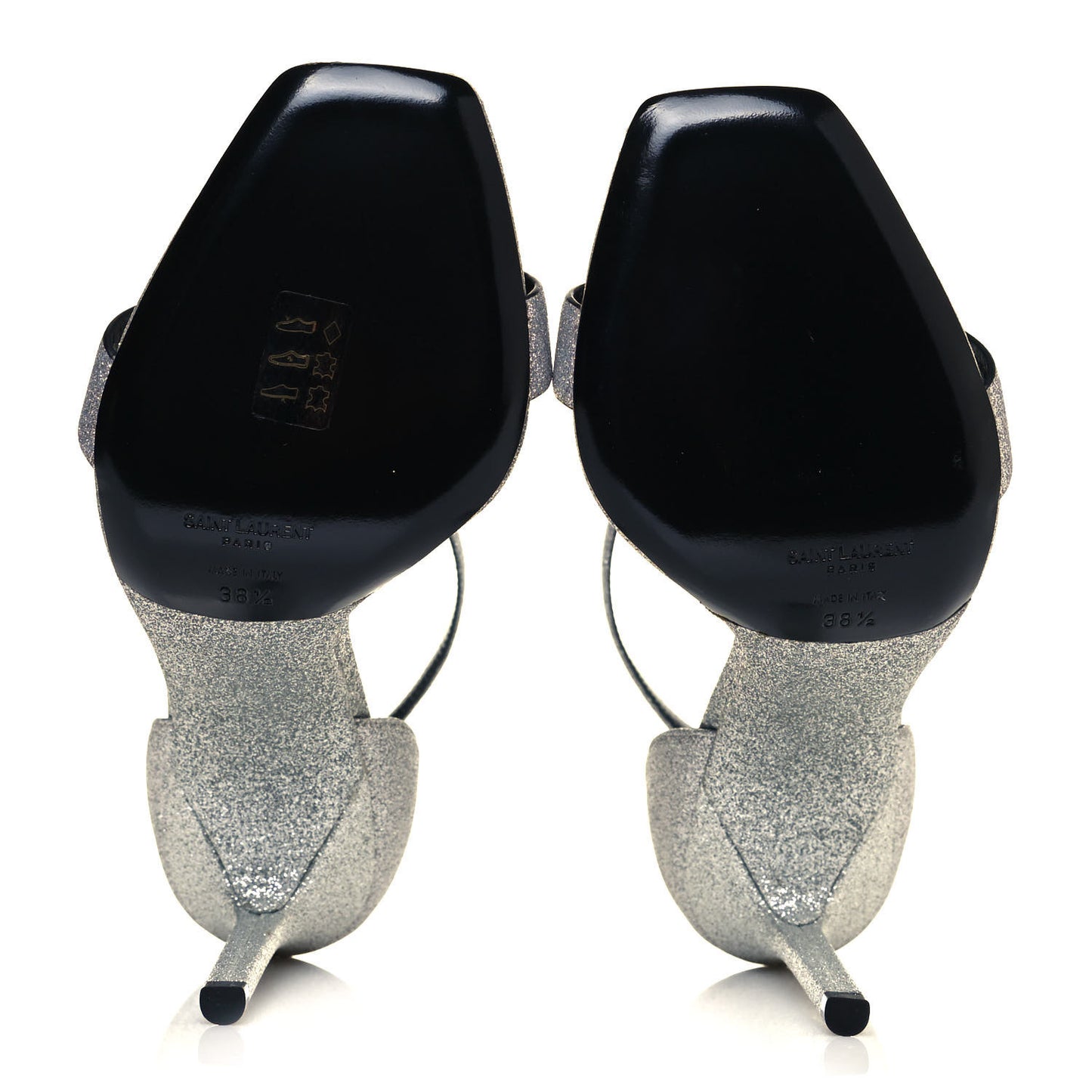Glitter Amber 105 Ankle Strap Sandals 38.5 Silver
