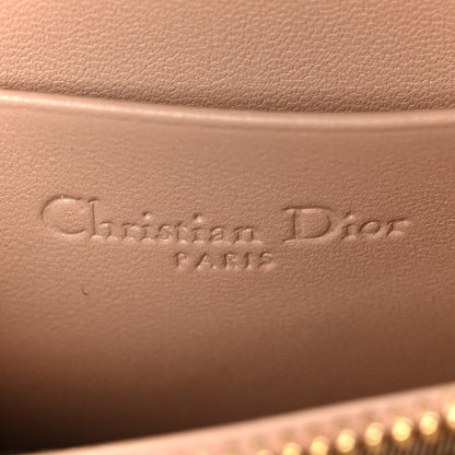 Christian Dior Lambskin Cannage Small Lady Dior Voyageur Coin Purse Rose Des Vents 6 of 8