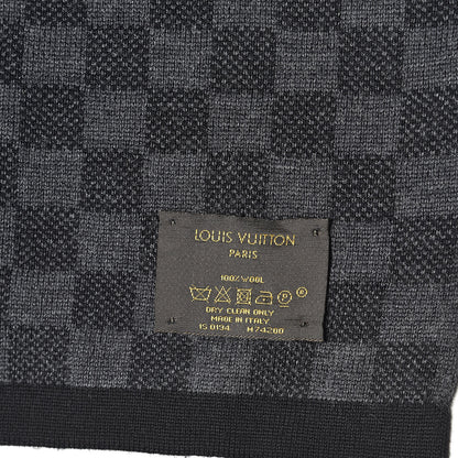 Louis Vuitton Wool Petit Damier Graphite Scarf Black 4 of 4