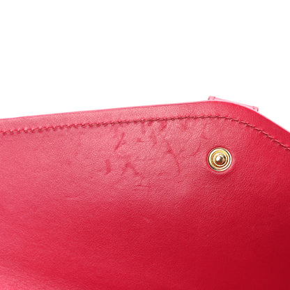 Chloe Shiny Grained Calfskin Aby Wallet on Chain Crimson Pink 11 of 11