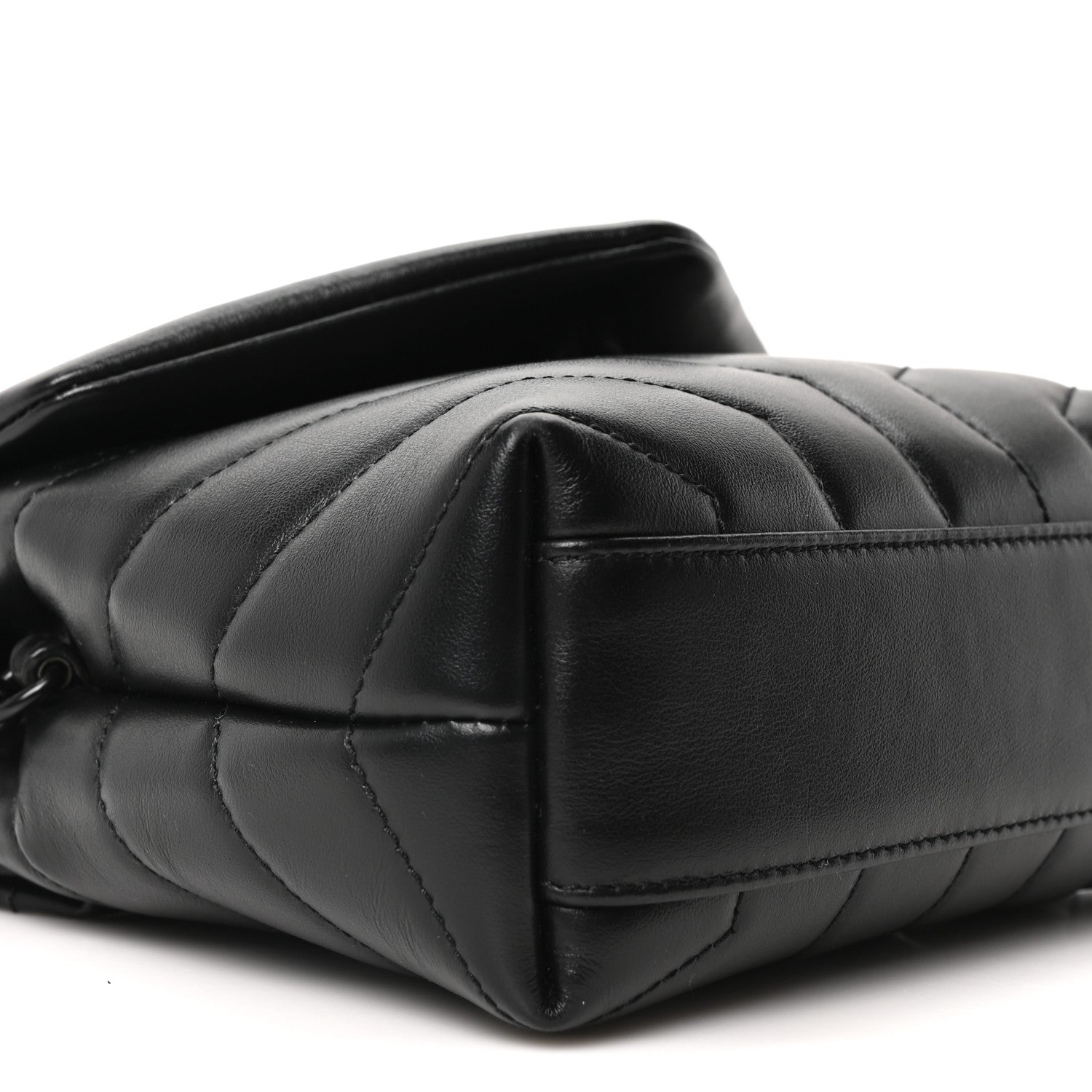 Saint Laurent Calfskin Y Quilted Monogram Monochrome Toy Loulou Crossbody Bag Black 9 of 11
