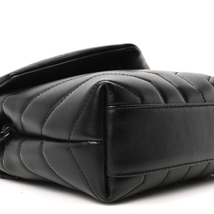 Saint Laurent Calfskin Y Quilted Monogram Monochrome Toy Loulou Crossbody Bag Black 9 of 11