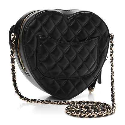 Chanel Lambskin Quilted CC In Love Heart Bag Black 3 of 10