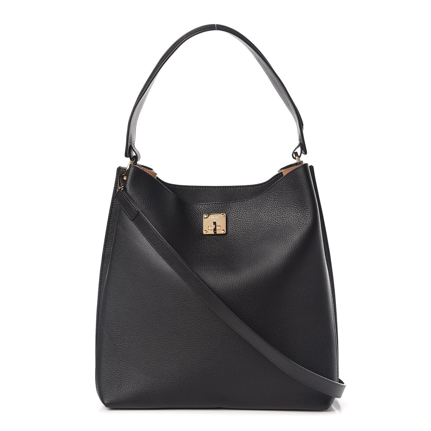 Grained Calfskin Large Milla Hobo Black