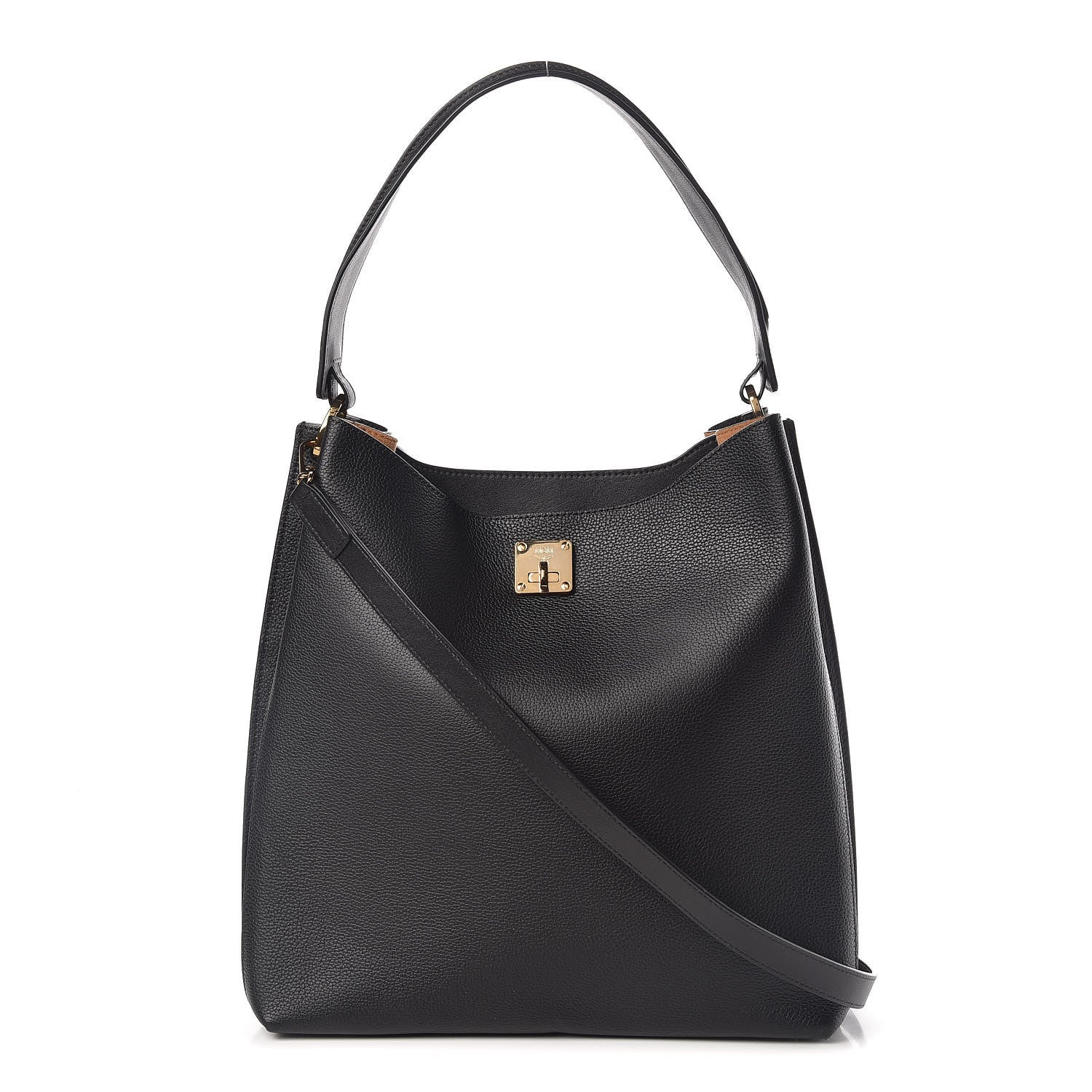 MCM Grained Calfskin Large Milla Hobo Black 1 of 11