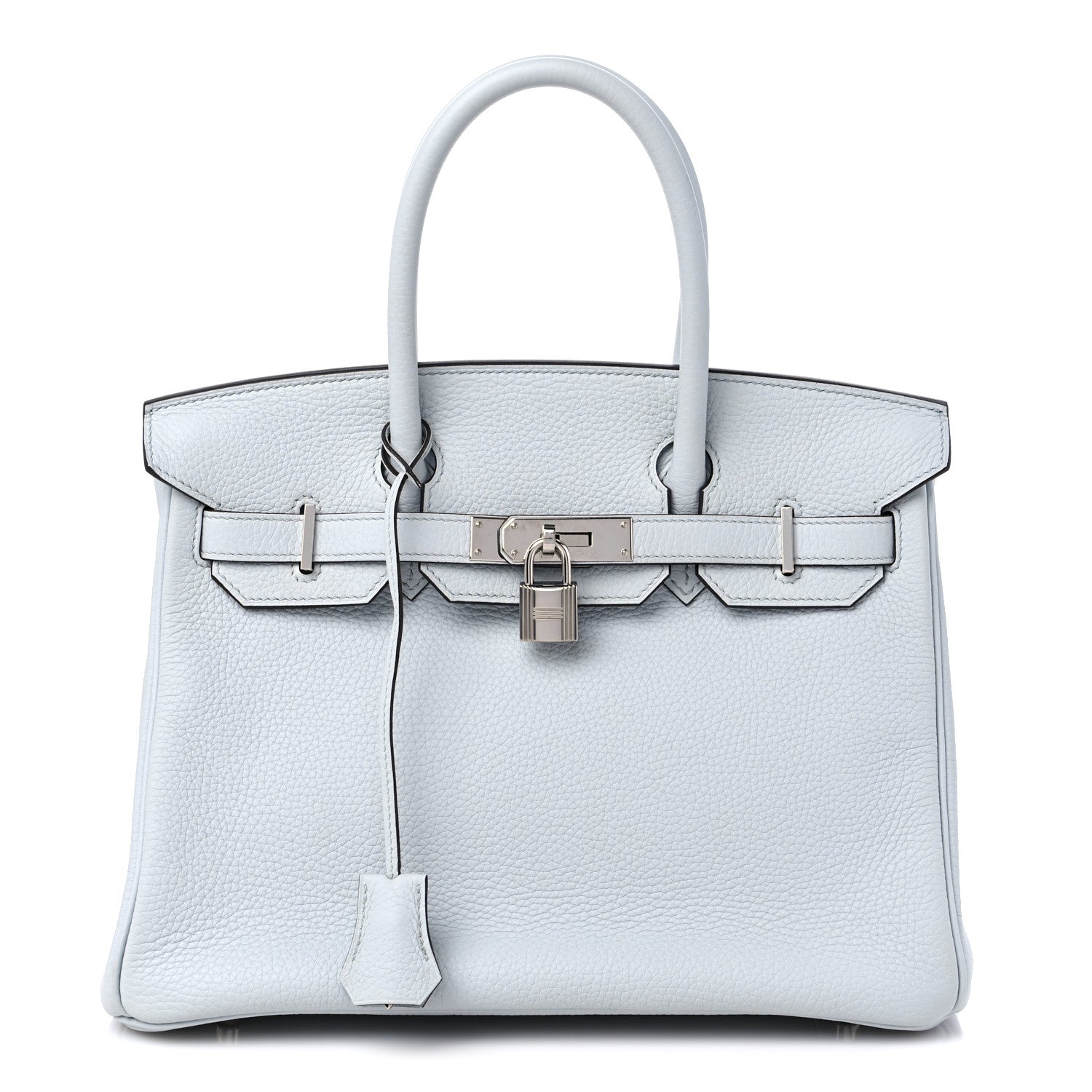 Hermes Taurillon Clemence Birkin 30 Bleu Pale 1 of 12