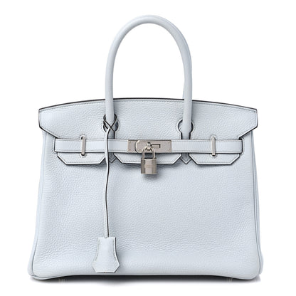 Hermes Taurillon Clemence Birkin 30 Bleu Pale 1 of 12