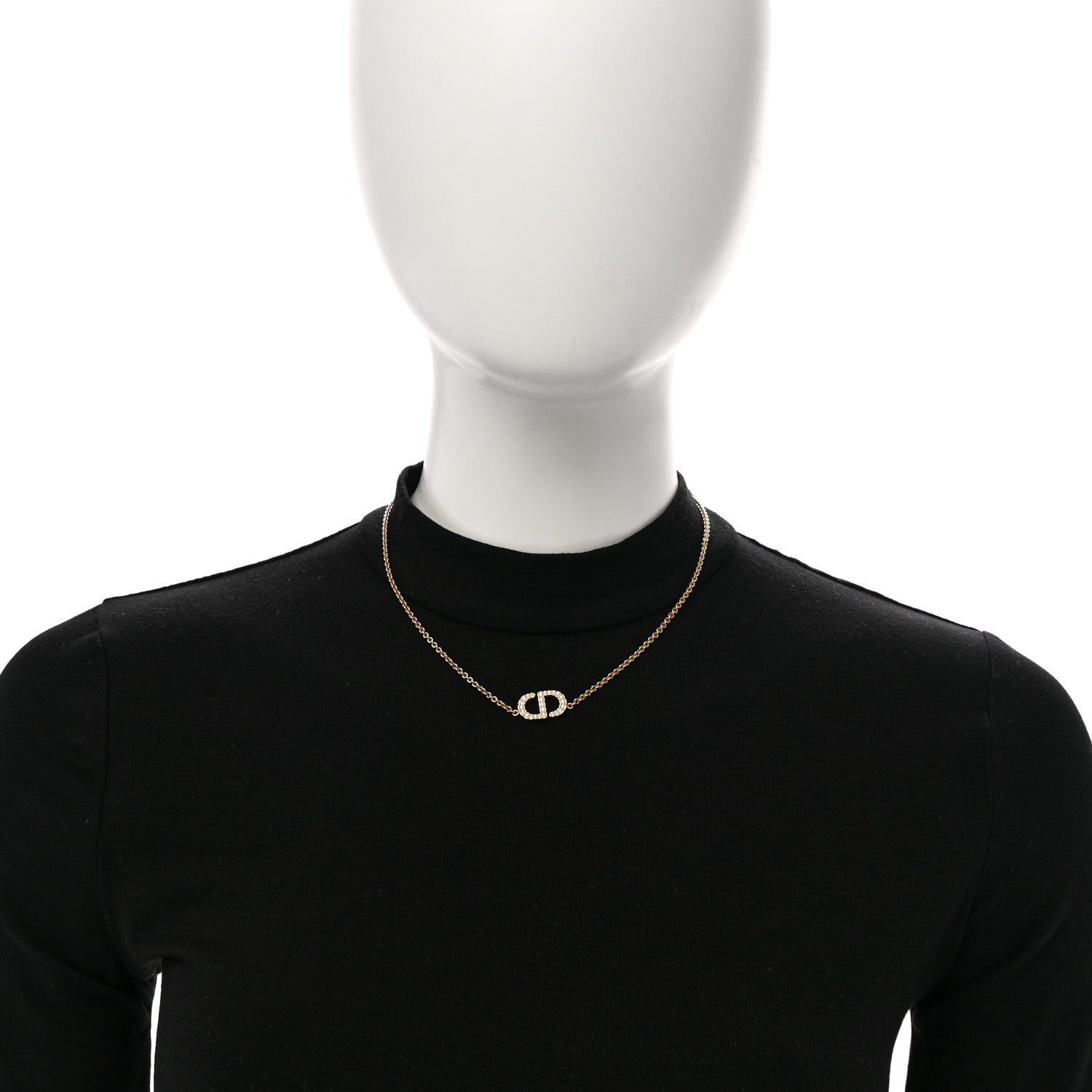 Christian Dior Metal Crystal Clair D Lune Necklace Gold 1736199