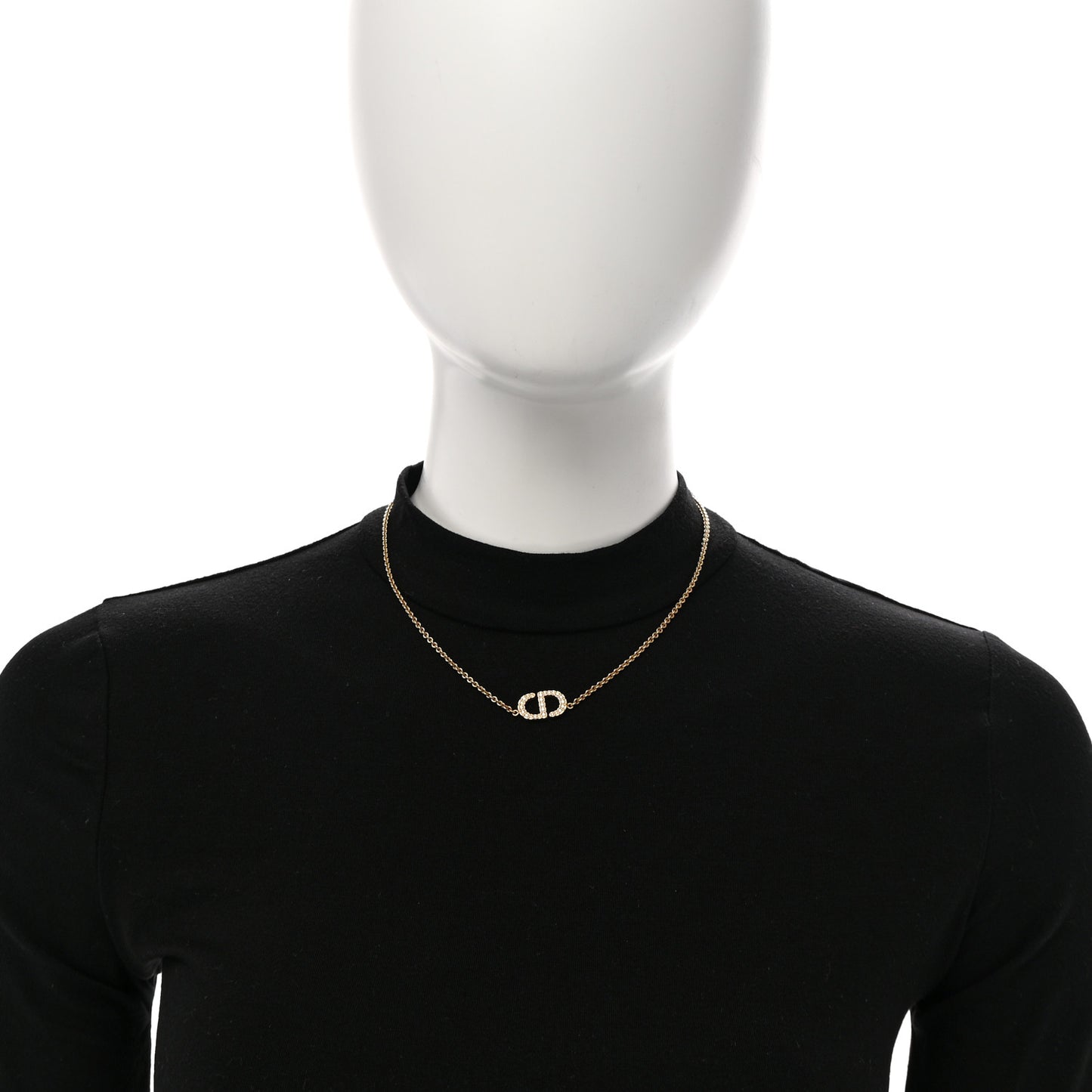 Metal Crystal Clair D Lune Necklace Gold