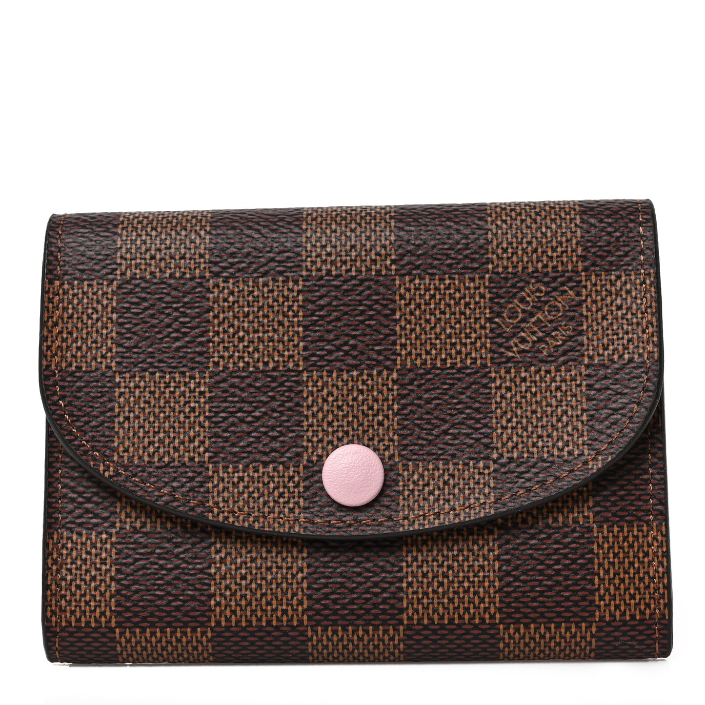 Damier Ebene Rosalie Coin Purse Rose Ballerine
