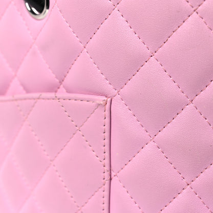 Chanel Calfskin Quilted Large Cambon Tote Pink Black 19 of 22