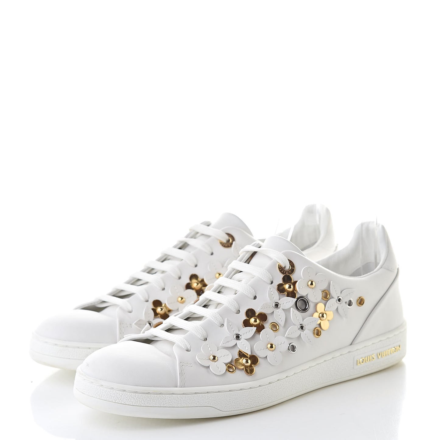 Calfskin Blooming Frontrow Sneakers 38.5 White