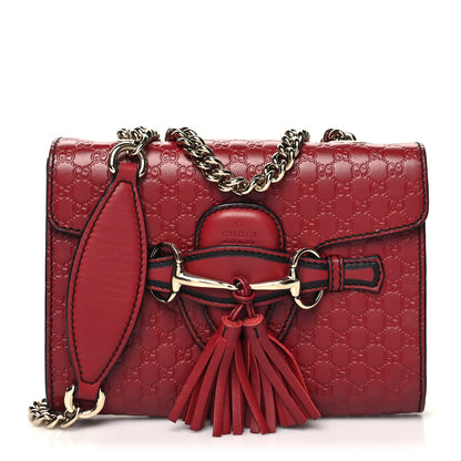 Gucci Soft Microguccissima Mini Emily Chain Shoulder Bag Rosso 1 of 11