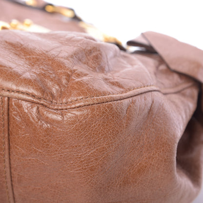 Miu Miu Vitello Lux Mini Bow Bag Brown 10 of 14