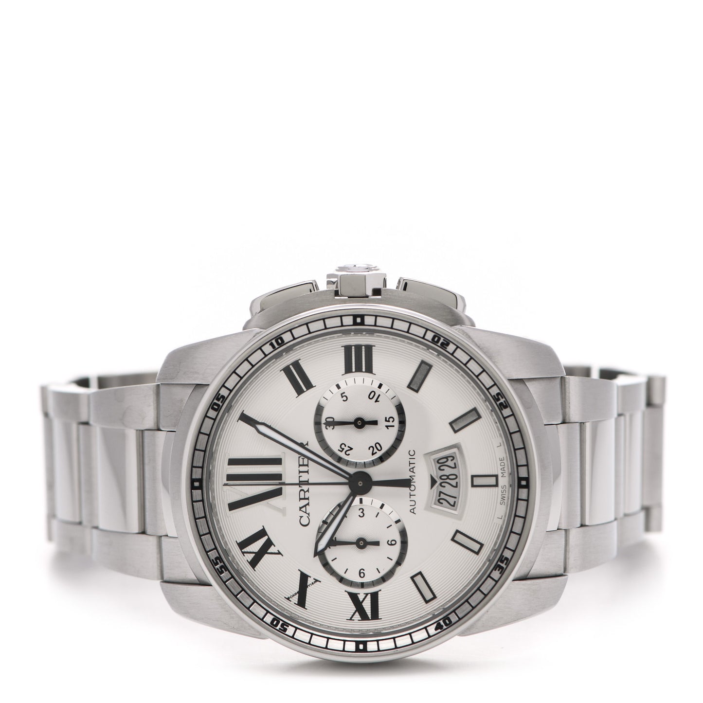 Stainless Steel 42mm Calibre de Cartier Chronograph Automatic Watch