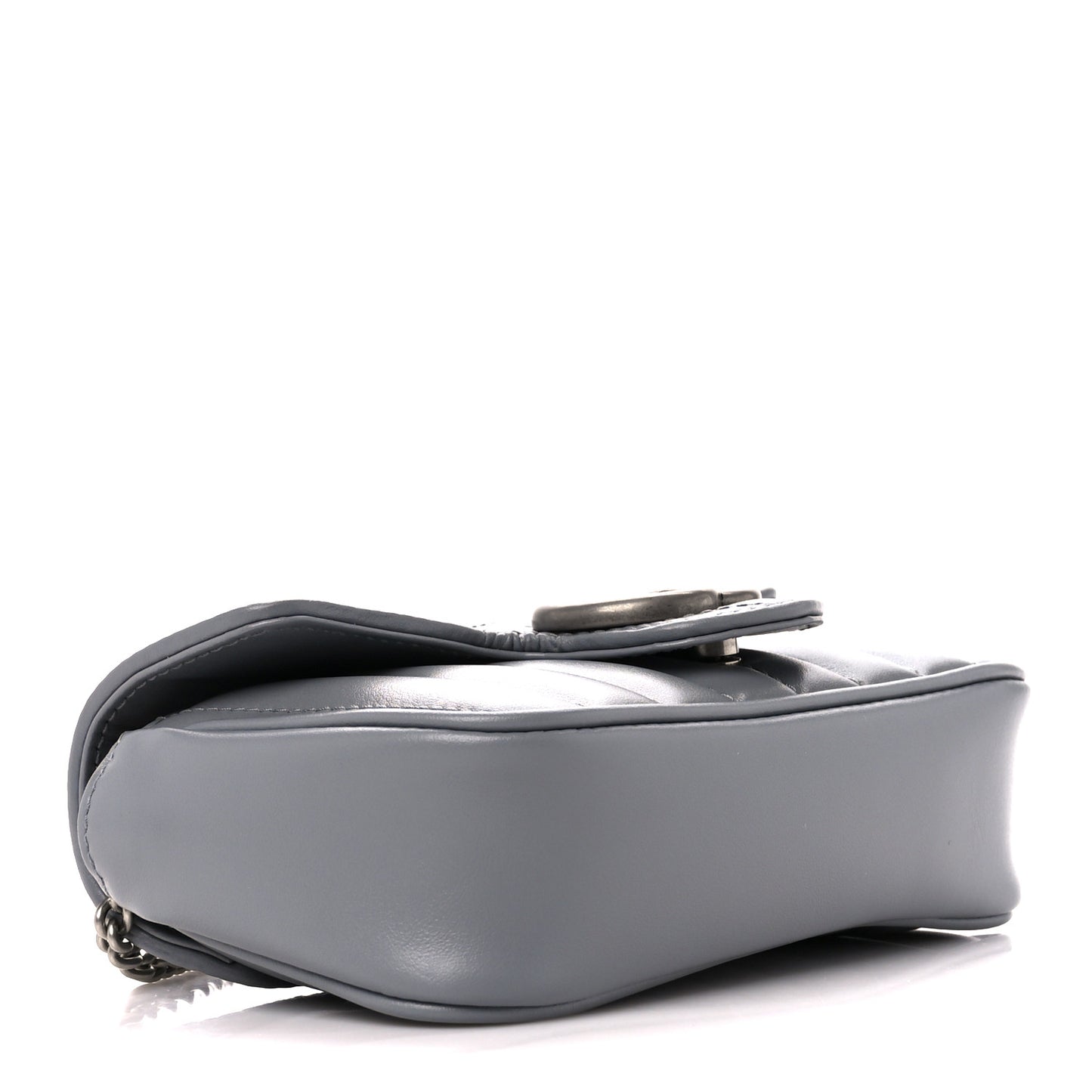 Calfskin Matelasse Aria Super Mini GG Marmont Shoulder Bag Deep Grey
